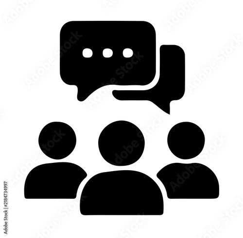 Team collaboration business brainstorming and focus group isolated symbol