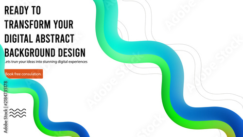 Waves Background, 3d gradient line abstract 