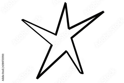 hand drawn star outline on black backdrop art