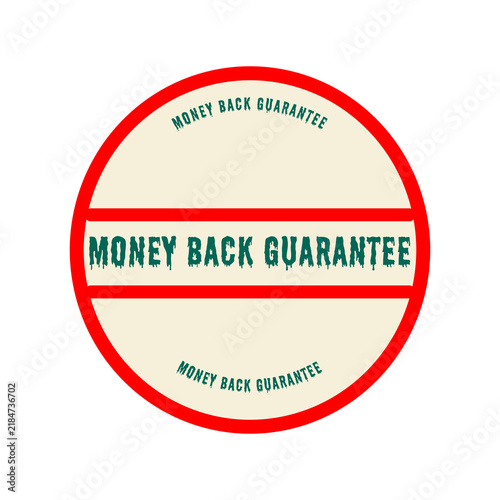 Money back guarantee badge with red border
