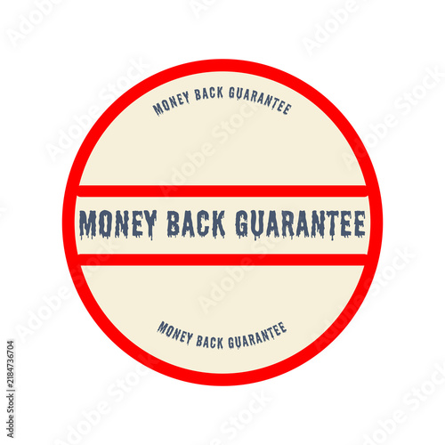 Red money back guarantee stamp with text