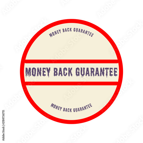 Money back guarantee badge with red border