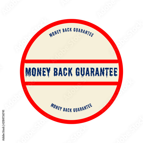 Money back guarantee badge with red stripe