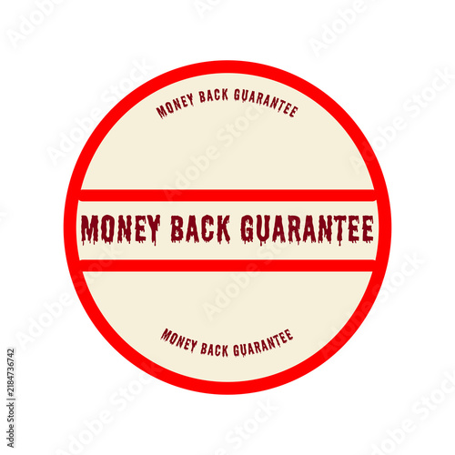 Money back guarantee stamp with red border