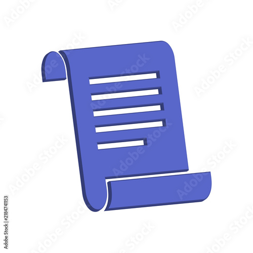 Scroll Document Paper Icon With Lined Content For Agreement Contract Information Records And Documentation
