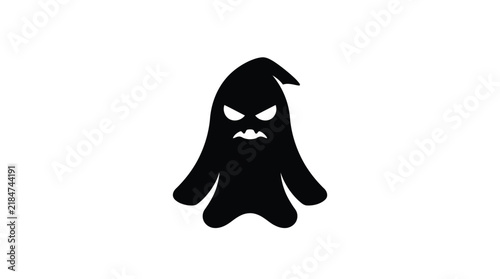 A menacing ghost silhouette stands isolated on transparent background apparition phantom