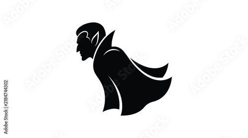 Dramatic vampire profile silhouette is presented on transparent background profiles creature