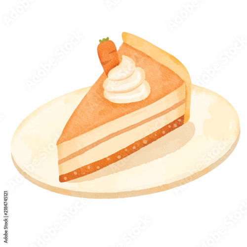 Watercolor Autumn Cheesecake Slice