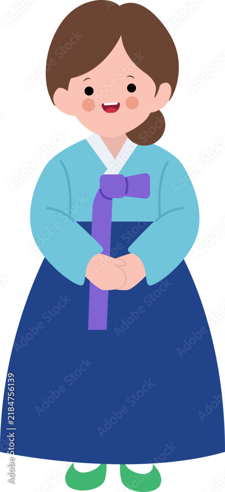 Fototapeta premium 한국 여성 전통 한복