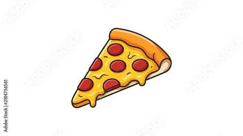 Single pepperoni pizza slice with melted cheese and crust.
