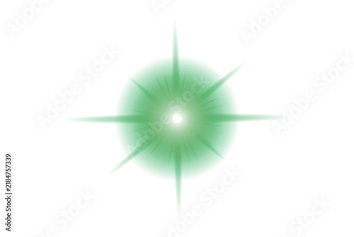 Vibrant Neon Green Light Pulse with Bright Optical Flare Effect for Futuristic Technology Interface and Motion Design