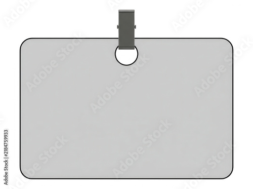 Tarjeta de identificación en blanco con clip