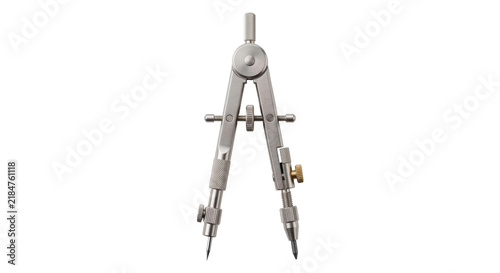 Fotografía Precision metal compass tool for drawing circles and geometric shapes