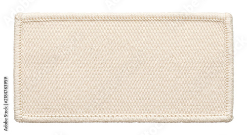 Quadro su tela Blank woven fabric patch with stitched border for customization