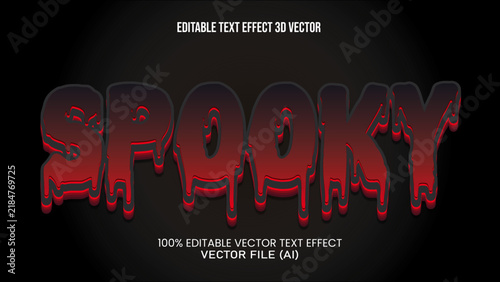 '' spooky '' TEXT EFFECT 3D VECTOR FOR ALL YOUR NEEDS