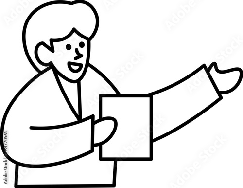 Doctor presenting medical circulatory system information in a professional clinic setting