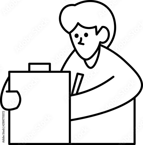 Doctor writing on clipboard for medical circulatory system patient diagnosis report