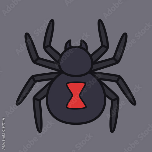 Black Widow Spider Vector Isolated Illustration