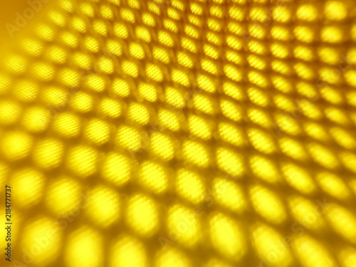 Cuadro en lienzo tejido de abeja celdas hilo color amarillo naranja dorado degradado con sombra d