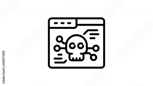 Malware Animation Icon Loop with Alpha Channel for Internet Security Concept