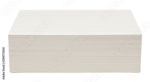 фотографія Thick stack of lined paper sheets on a white background