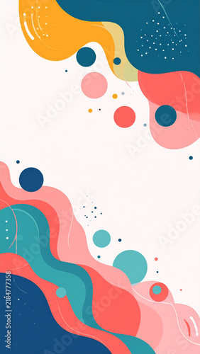 Halftone Blob Colorful Abstract Shapes And Waves Background Illustration Featuring Dynamic Vector Graphic Patterns And Modern Graphic Design Elements