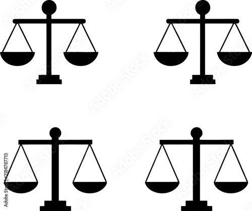 Scales of justice silhouette with balanced Vector Design