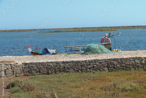 Obraz na płótnie Quiet serenity of Ria Formosa in Faro, Portugal