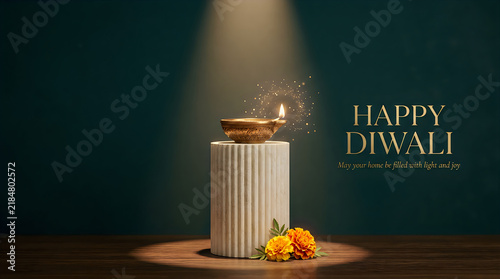 Celebrating the festival of lights a beautiful diwali scene with traditional decorations and warm illumination
