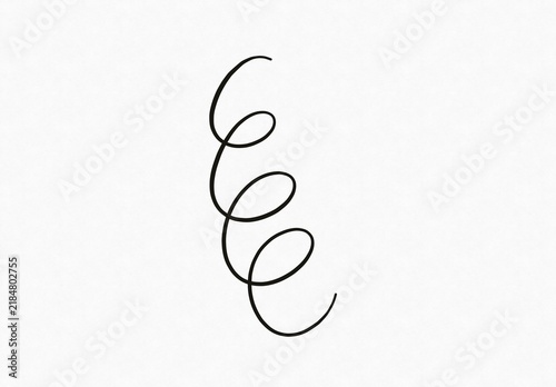 minimal black spiral line art on white background