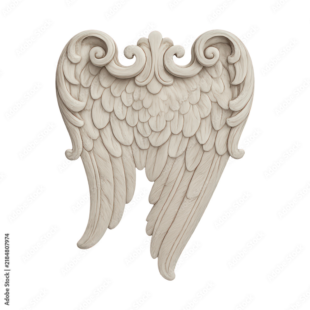 Fototapeta premium PNG Elegant carved angel wings