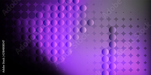 Abstract Purple Circular Dot Pattern with Soft Glow and Dark Background.