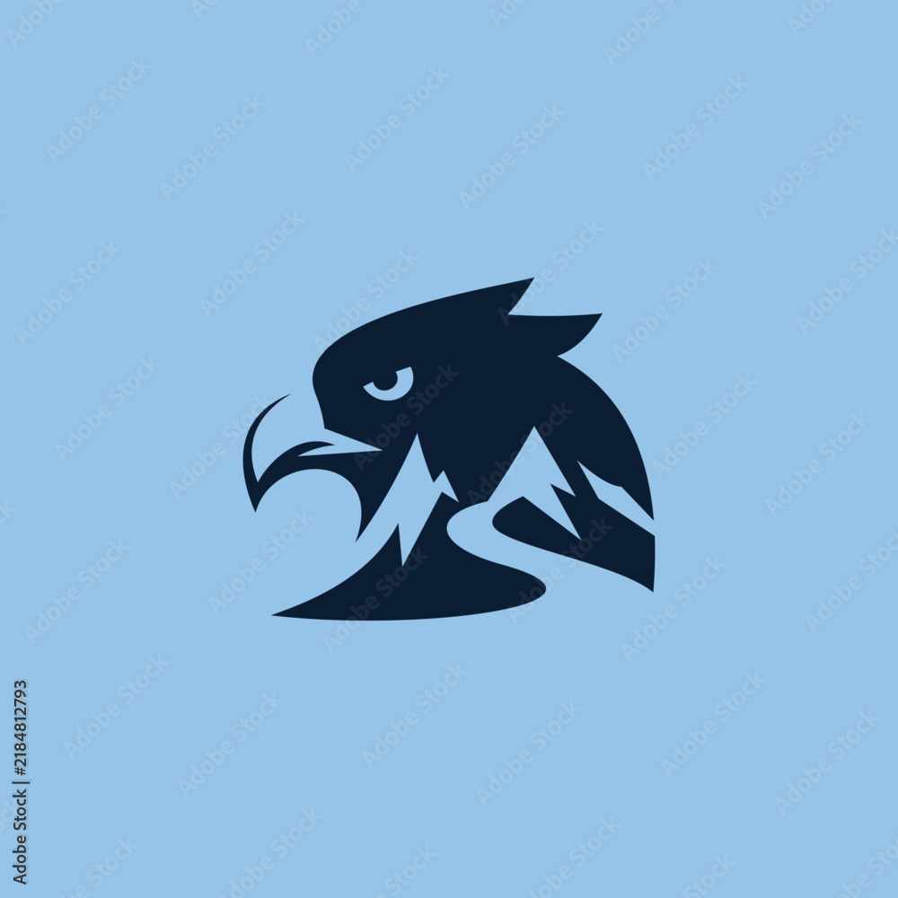 Fototapeta premium Eagle Mountain – Strength, Freedom & Adventure Logo Illustration Creative Design Template 