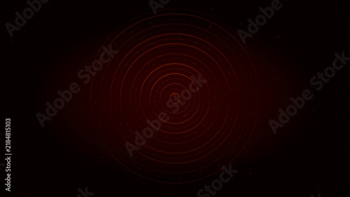 Abstract Red Concentric Circle Pattern with Subtle Glowing Center on a Dark Black Background, Minimal Radial Wave and Futuristic Geometric Design