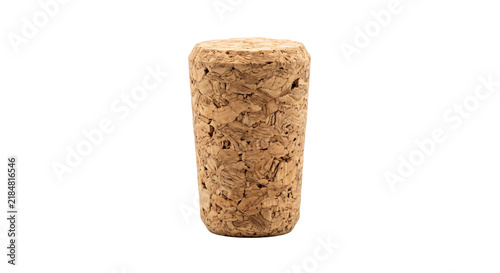 Fotografía Natural cork stopper isolated on a clean white background for beverage sealing