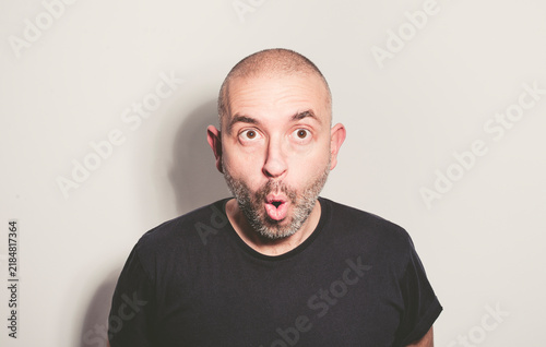 Portrait of surprised man
