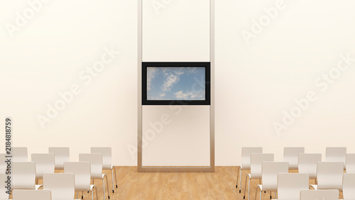 Training room with monitr, 3D Rendering