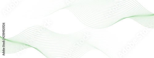 abstract green wavy lines graphic background.