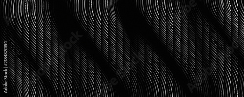 Fotografie Abstract Black and White Wavy Line Pattern Background