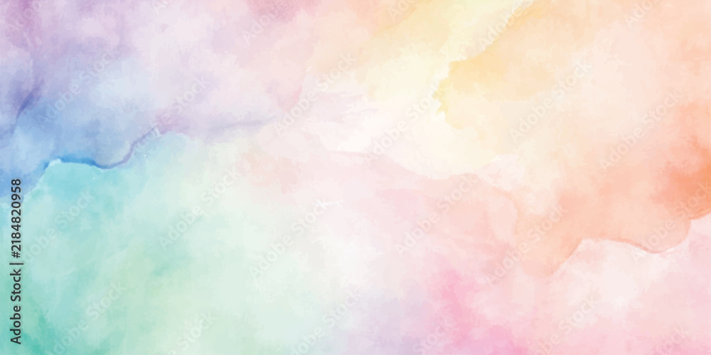 Obraz premium Abstract Soft Pastel Rainbow Watercolor Background Texture