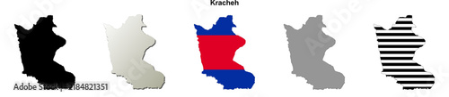 Konstfotografi Kracheh blank outline map set