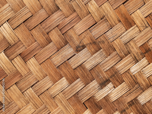 Konstfotografi Natural woven bamboo texture with interlaced weave pattern