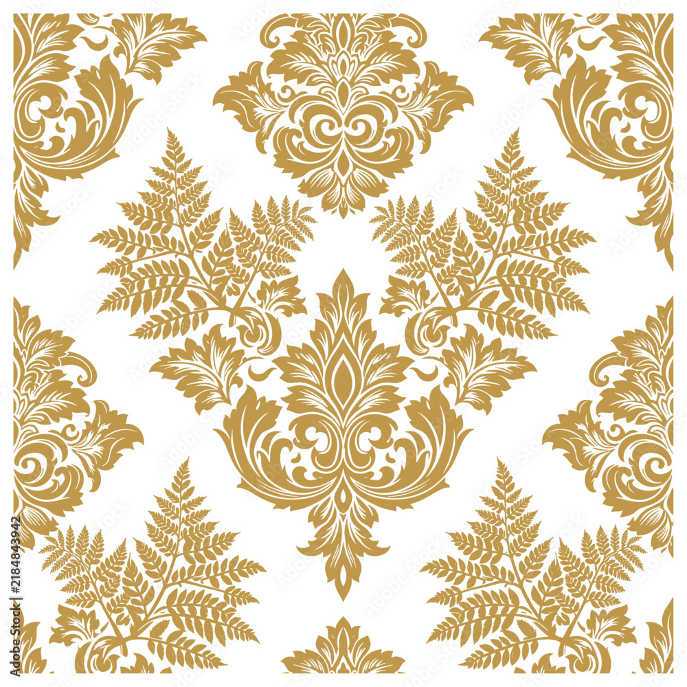 Photography Vector damask seamless pattern background