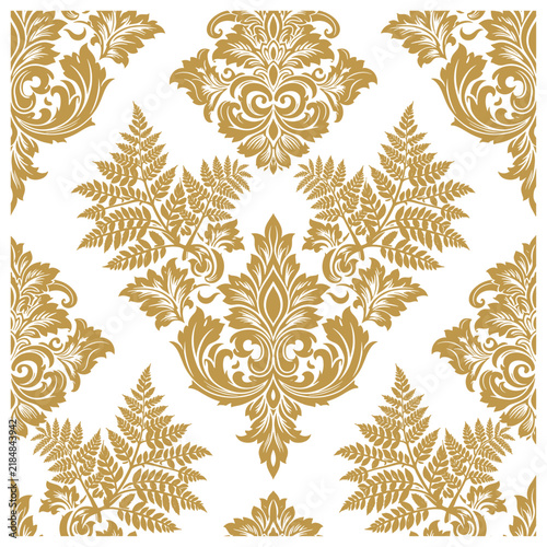Принти на полотні Vector damask seamless pattern background