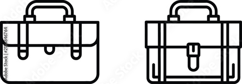 Construction tool box icons in simple black line art for building, repair, maintenance, workshop, and hardware design.