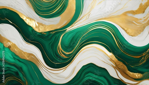 background of colors with green white and golden marble texture generative ai