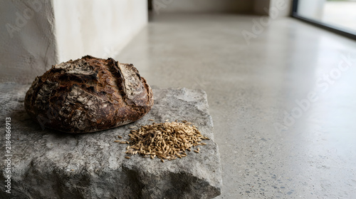 Fototapeta Rye Bread On Stone Hearth