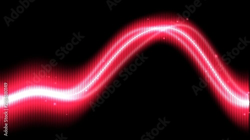Abstract red digital sound wave equalizer on black background 4k video