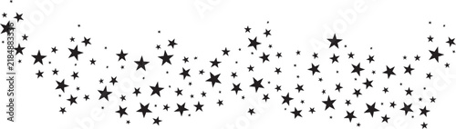Star trail background, magic Christmas icon. Glow twinkle dust black silhouette, stars falling pattern. Sparkle confetti path, luxury spray set isolated on white background Holiday vector illustration