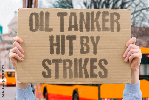 Фотография "Oil tanker hit by strikes" Iranian vessel targeted in military operation at sea